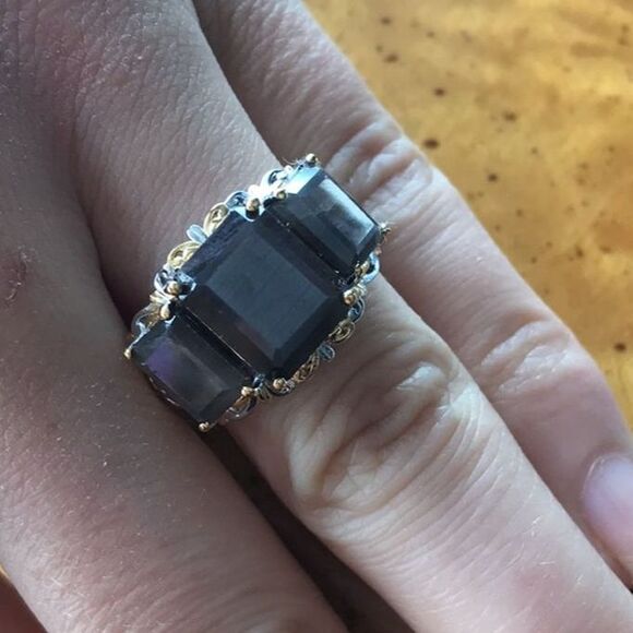 Natural Silver Sapphire Sterling Silver Ring Size 7 - Picture 1 of 8